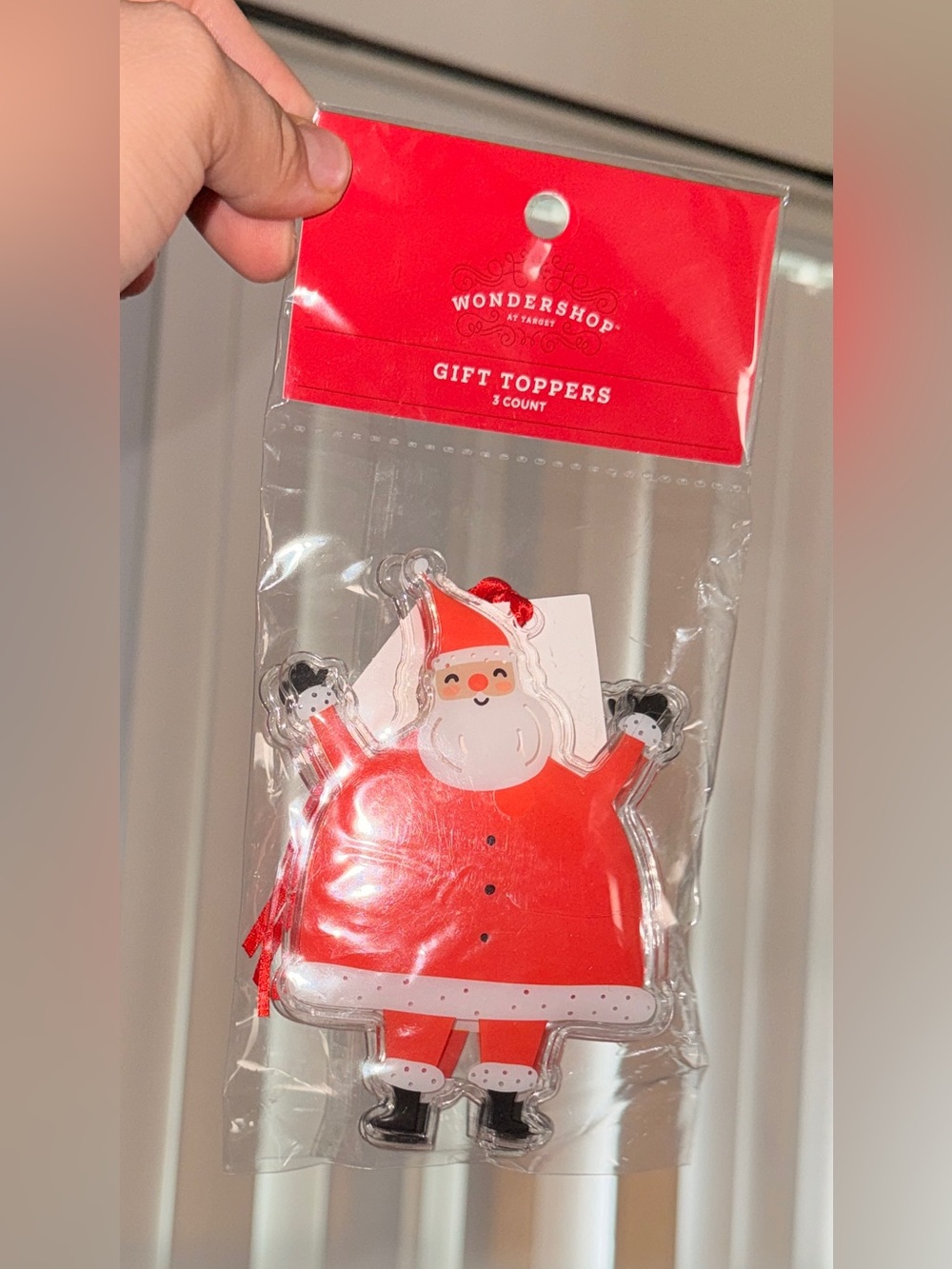Target Wondershop Red Santa Gift Toppers - 3 Pack